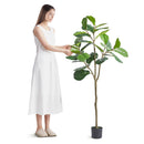VEVOR Artificial Fiddle Leaf Fig Tree, 5 FT, Secure PE Material & Anti-Tip Tilt Protection Low-Maintenance Faux Plant, Lifelike Green Fake Potted Tree for Home Office Warehouse Decor Indoor Outdoor