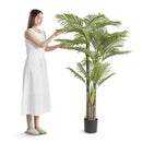 VEVOR Artificial Gold Cane Palm Tree, 6.5 FT Tall Faux Plant, PE Material & Anti-Tip Tilt Protection Low-Maintenance Plant, Lifelike Green Fake Tree for Home Office Warehouse Decor Indoor Outdoor