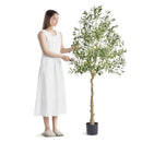 VEVOR Artificial Olive Tree, 6 FT Tall Faux Plant, Secure PE Material & Anti-Tip Tilt Protection Low-Maintenance Plant, Lifelike Green Fake Potted Tree for Home Office Warehouse Decor Indoor Outdoor