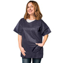Dark Blue Disposable Scrub Shirts, Medium. Pack of 200 Lightweight Disposable Shirts Adults. Spunbond Polypropylene 55 GSM Disposable Scrub Tops with Two Pockets and Short Sleeves