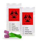 Biohazard Bags 3x5, Small Biohazard Bags with Red Label Pack of 50, Thick Bio Hazard Bags for Waste, Specimen Biohazard Bag with Second Pouch, Biohazard Specimen Bags for Transporting