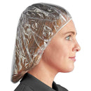 Clear Shower Caps 21', Polyethylene Hair Caps 100 Pack, Waterproof Processing Caps for Hair 0.75 Mil, Tear-Resistant Unisex Plastic Head Covers with Elastic Band