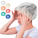 White Bouffant Caps 21 Inch. Pack of 100 Non Woven Hair Caps with Elastic Band. Breathable Disposable Polypropylene Hats. Unisex Protective Hair Covers for Food Service