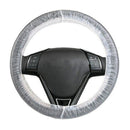 Pack of 500 Disposable Steering Wheel Covers 5 x 20, Thickness 0.8 mil. Clear Dustproof Universal Plastic Wheel Protector 5x20 with Elastic Trims for Car Interior Accessories.