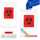 Biohazard Specimen Bags, 6 x 9 Inch. Pack of 100 Clear Zipper Specimen Bags. 2 Wall Polyethylene Specimen Bag. 2 Mils Specimen Biohazard Bag. Biohazard Transport Bag. Biohazard Plastic Bags