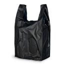 Pack of 2000 Black Plastic Bags 6 x 3 x 12. Plain Carry-Out T-Shirt Bags 6x3x12. Thickness 0.65 mil. Unprinted Shopping Bags. Handled Polyethylene Bags for Retail Shopping, Groceries, Clothes.