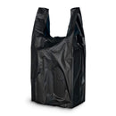Pack of 2000 Black Plastic Bags 6 x 4 x 15. Plain Carry-Out T-Shirt Bags 6x4x15. Thickness 0.65 mil. Unprinted Shopping Bags. Handled Polyethylene Bags for Retail Shopping, Groceries, Clothes.