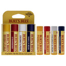 Best Of Burts Moisturizing Lip Balm Set by Burts Bees for Unisex - 4 Pc 0.15oz Lip Balm Beeswax, 0.15oz Lip Balm Strawberry, 0.15oz Lip Balm Coconut and Pear, 0.15oz Lip Balm Vanilla Bean