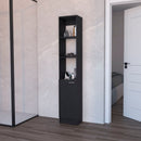 Brenda Linen Cabinet with 1 door, 3 open shelves and 2 hidden shelves
